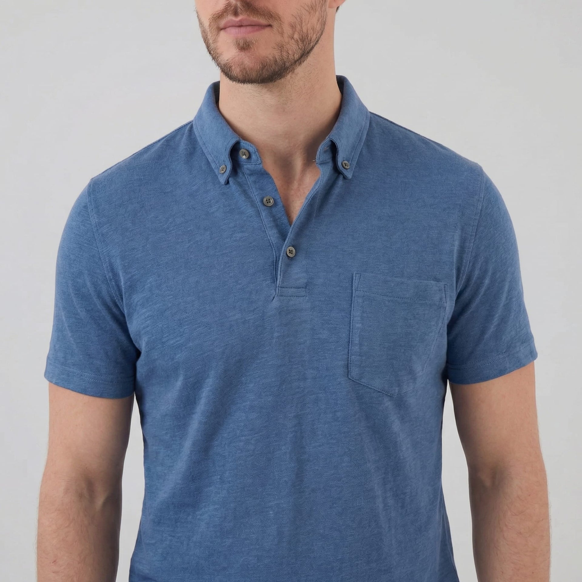 Herren Poloshirt mit Brusttasche und Knopfleiste | Gunter
