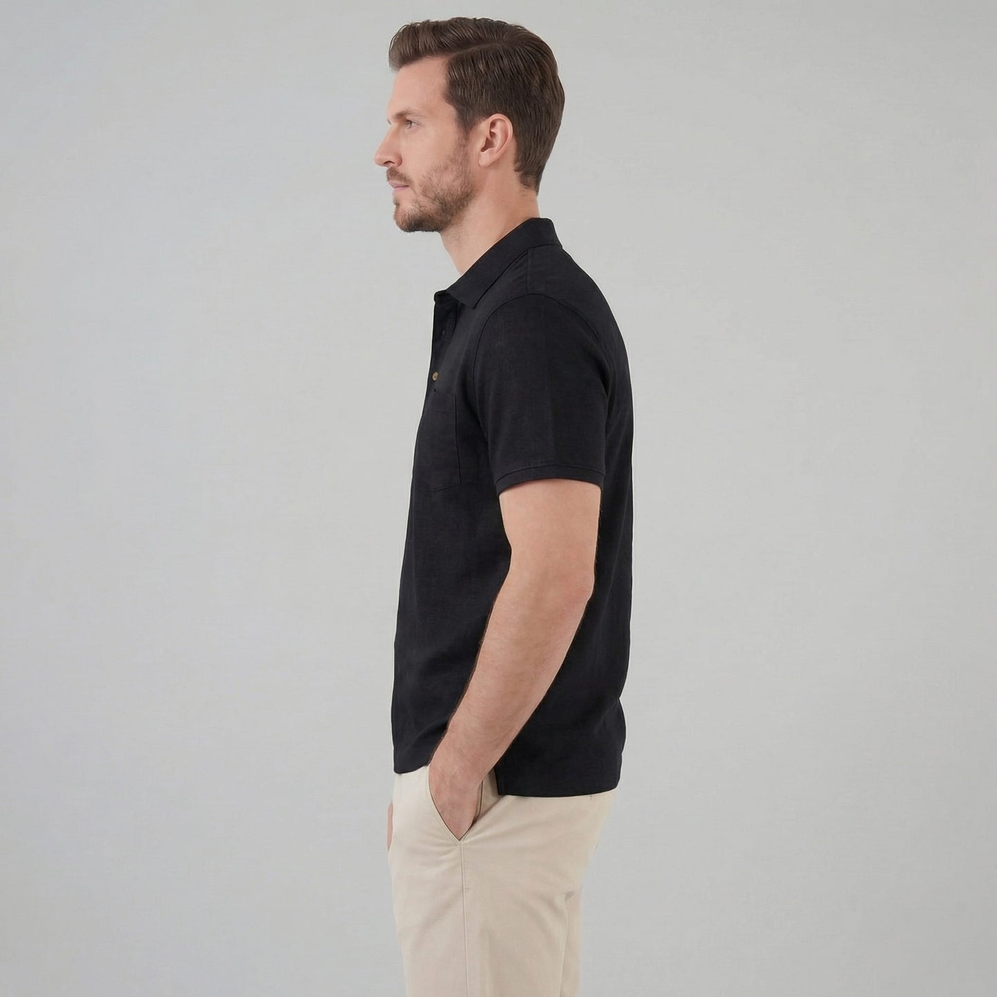 Herren Poloshirt mit Brusttasche und Knopfleiste | Gunter_22