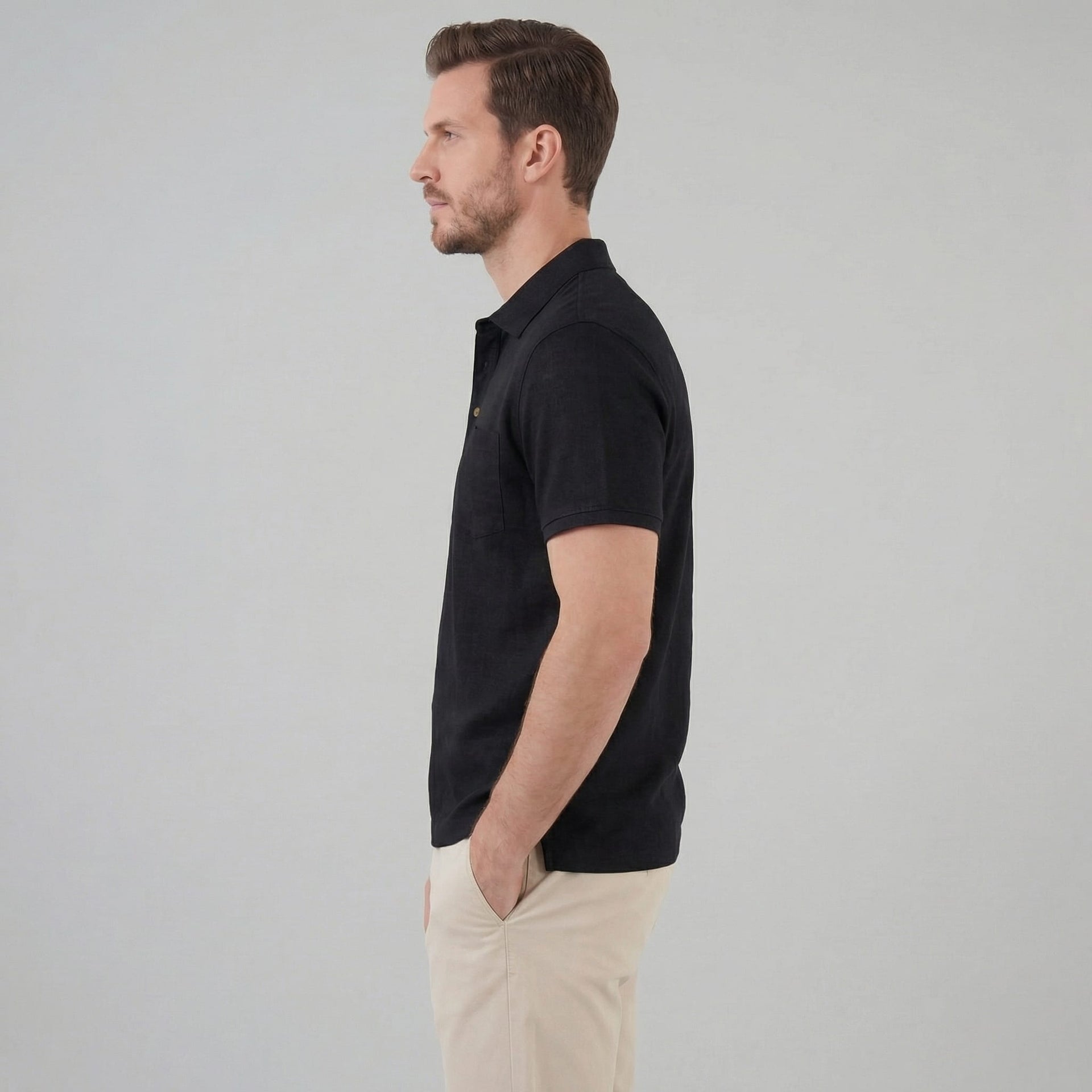 Herren Poloshirt mit Brusttasche und Knopfleiste | Gunter