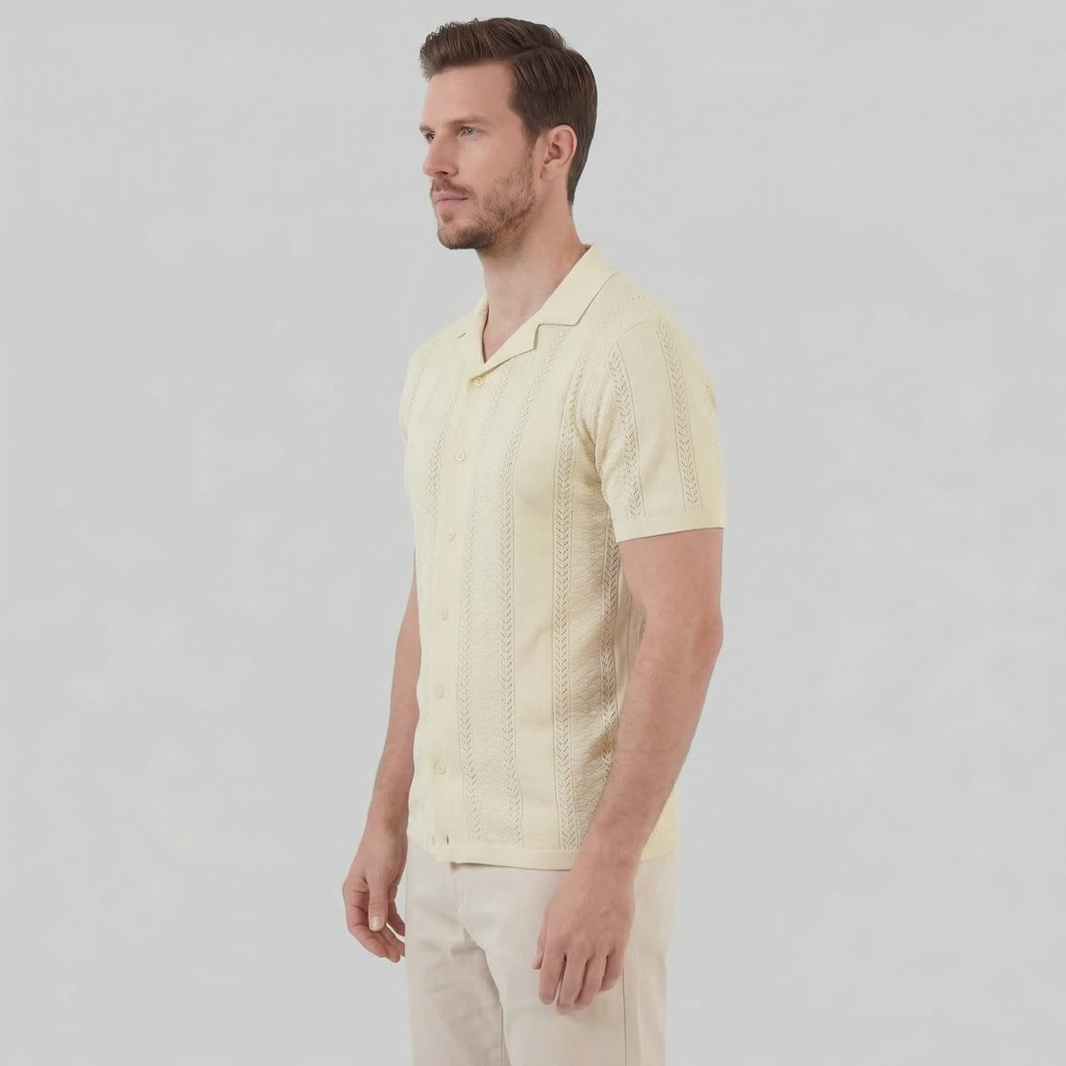 Herren Feinstrickhemd mit Lochmuster | Johann