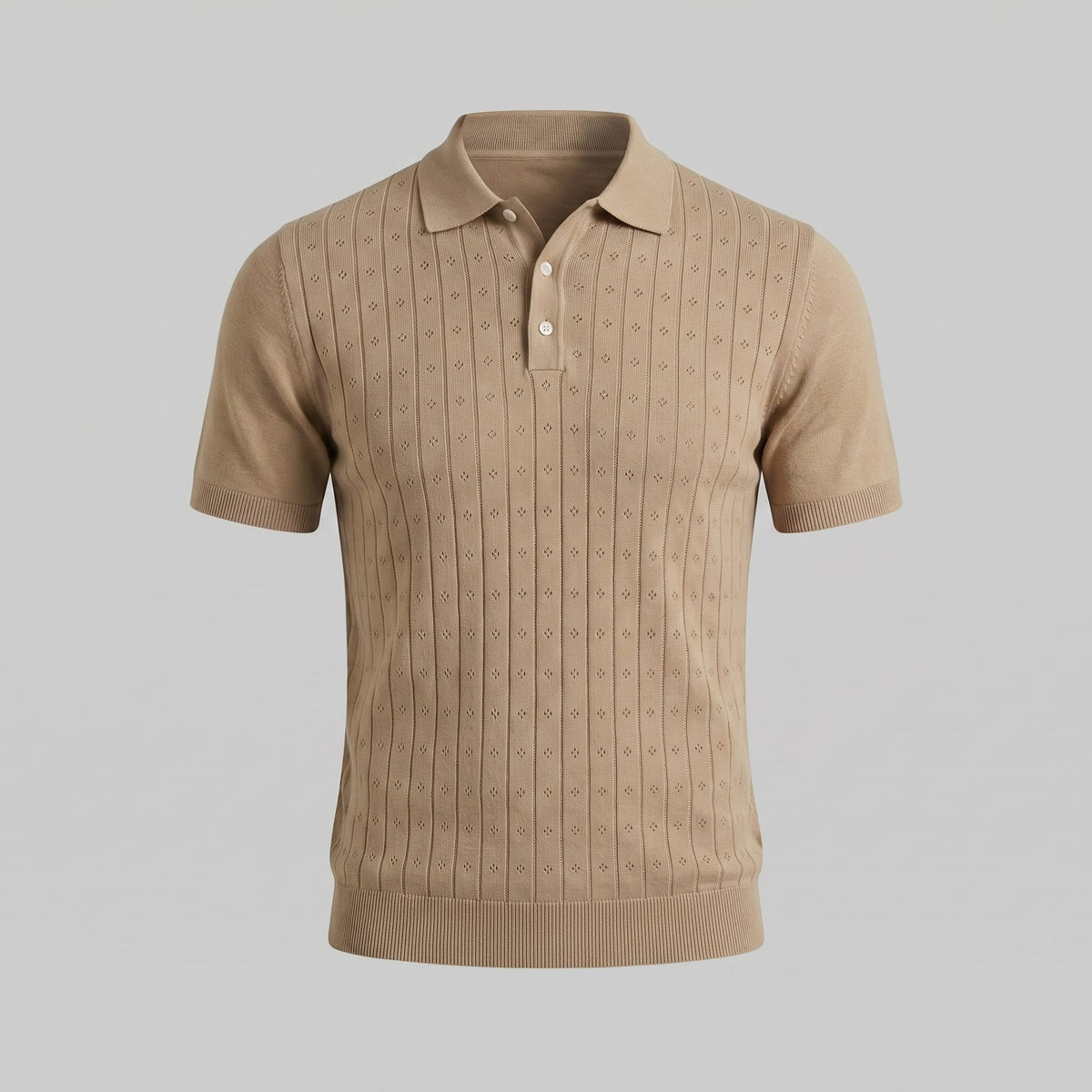Herren Strickpoloshirt mit Ajourmuster | Gunther_10