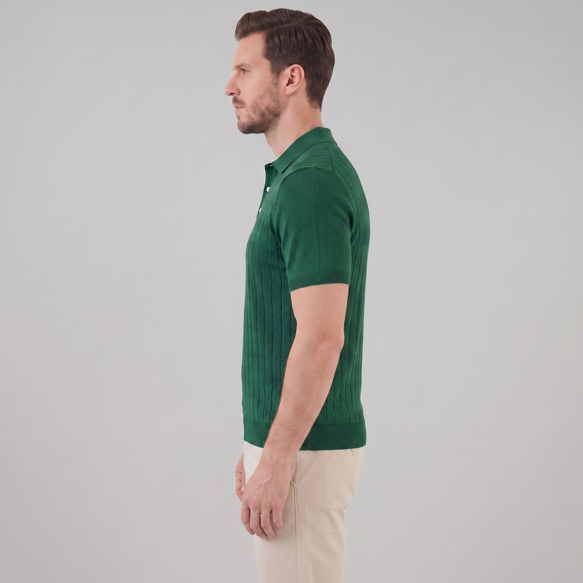 Herren Strickpoloshirt mit Ajourmuster | Gunther_12