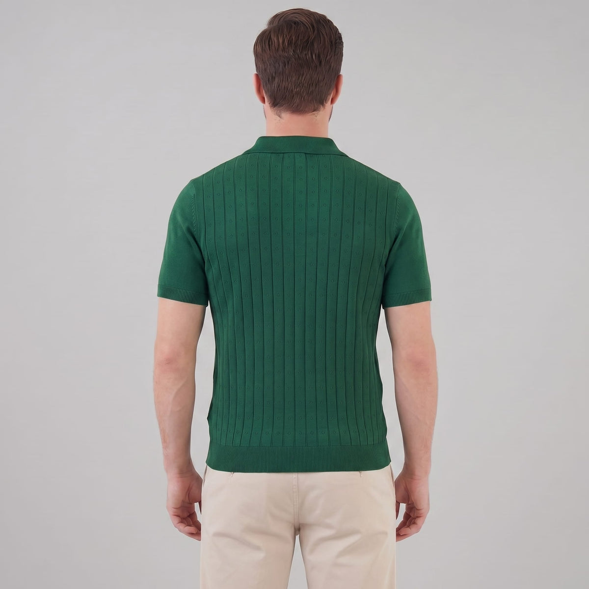 Herren Strickpoloshirt mit Ajourmuster | Gunther_13