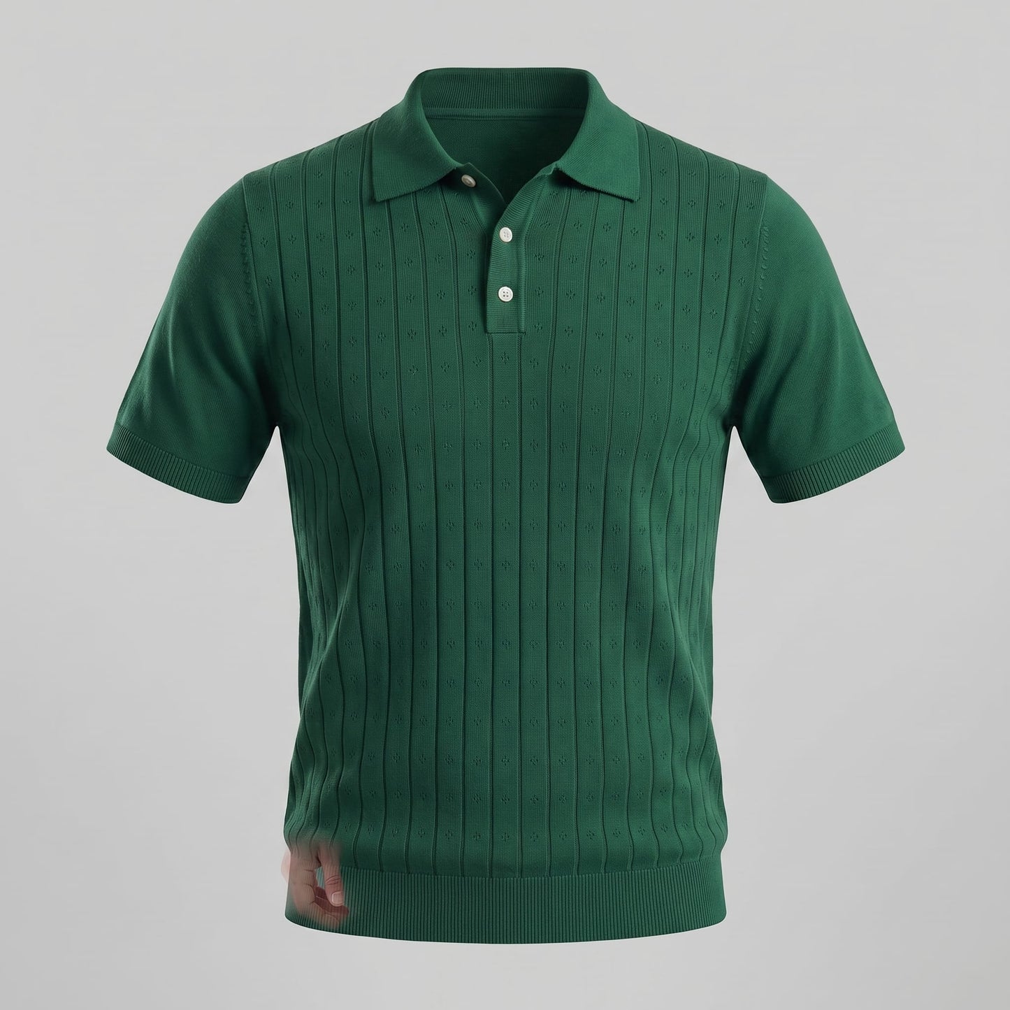Herren Strickpoloshirt mit Ajourmuster | Gunther_14