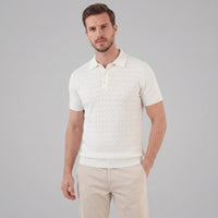Herren Strickpoloshirt mit Ajourmuster | Gunther