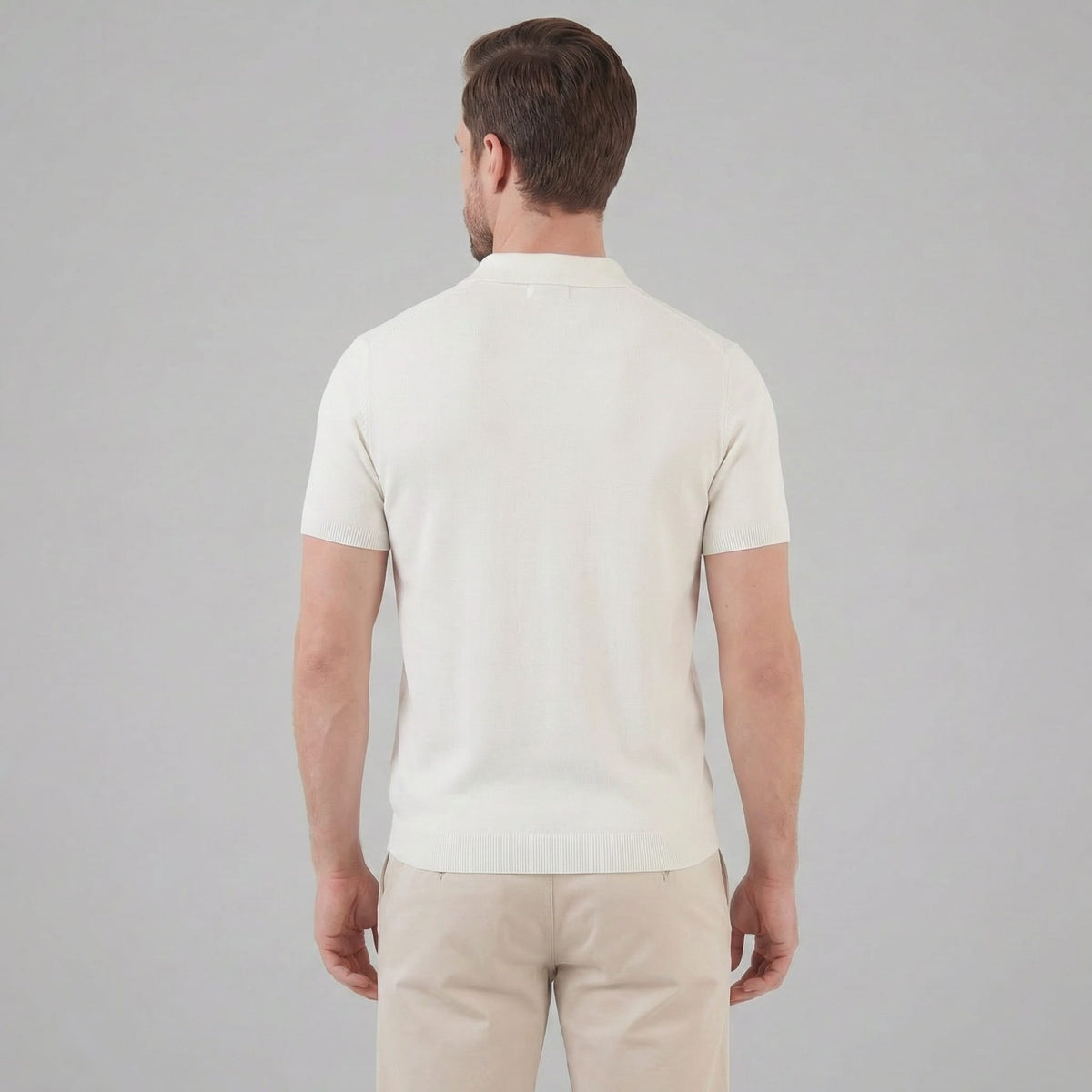 Herren Strickpoloshirt mit Ajourmuster | Gunther_16