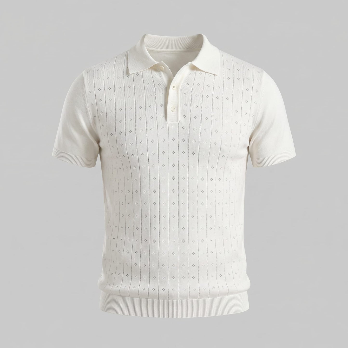 Herren Strickpoloshirt mit Ajourmuster | Gunther_19