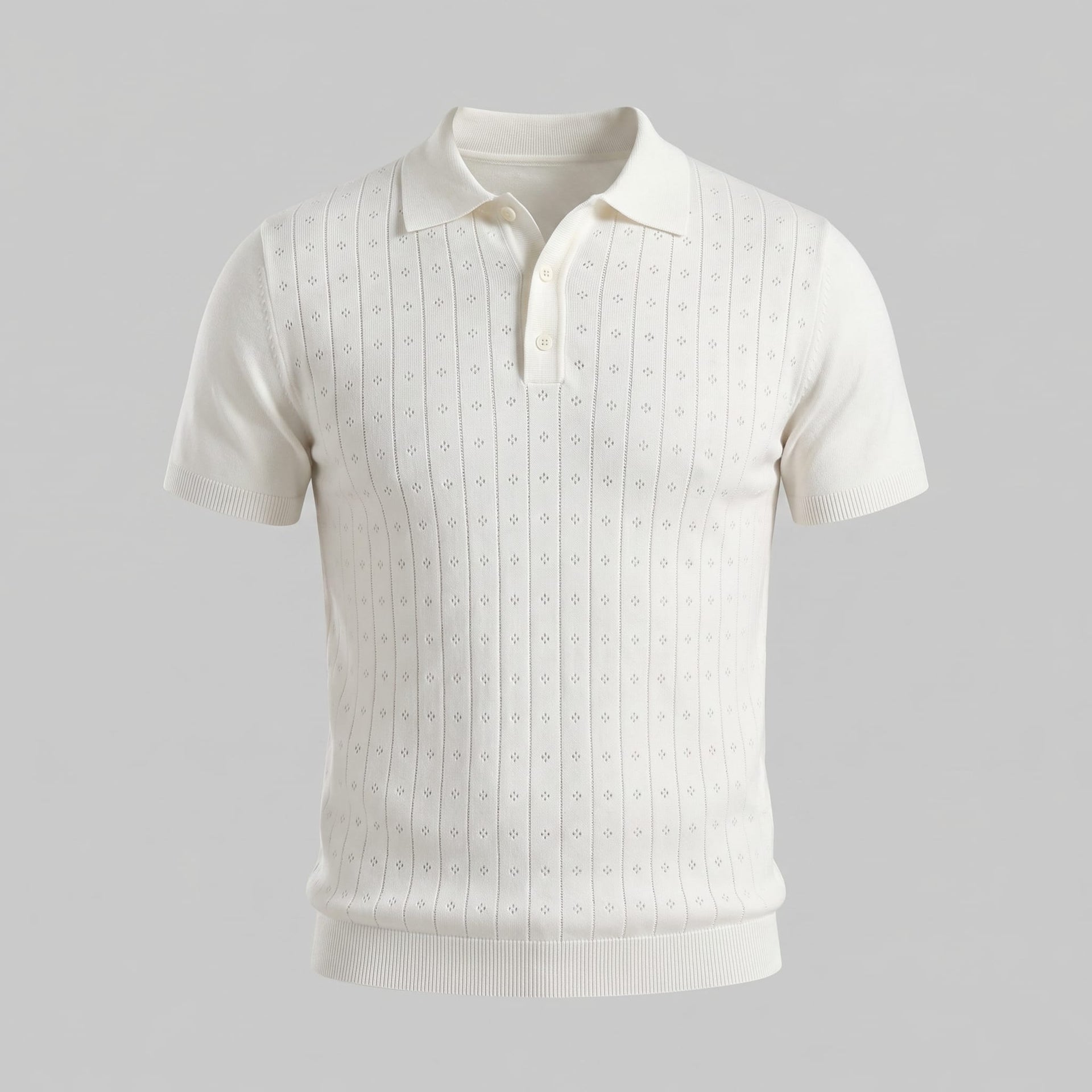 Herren Strickpoloshirt mit Ajourmuster | Gunther
