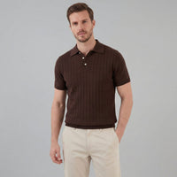 Herren Strickpoloshirt mit Ajourmuster | Gunther