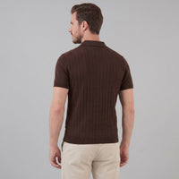 Herren Strickpoloshirt mit Ajourmuster | Gunther