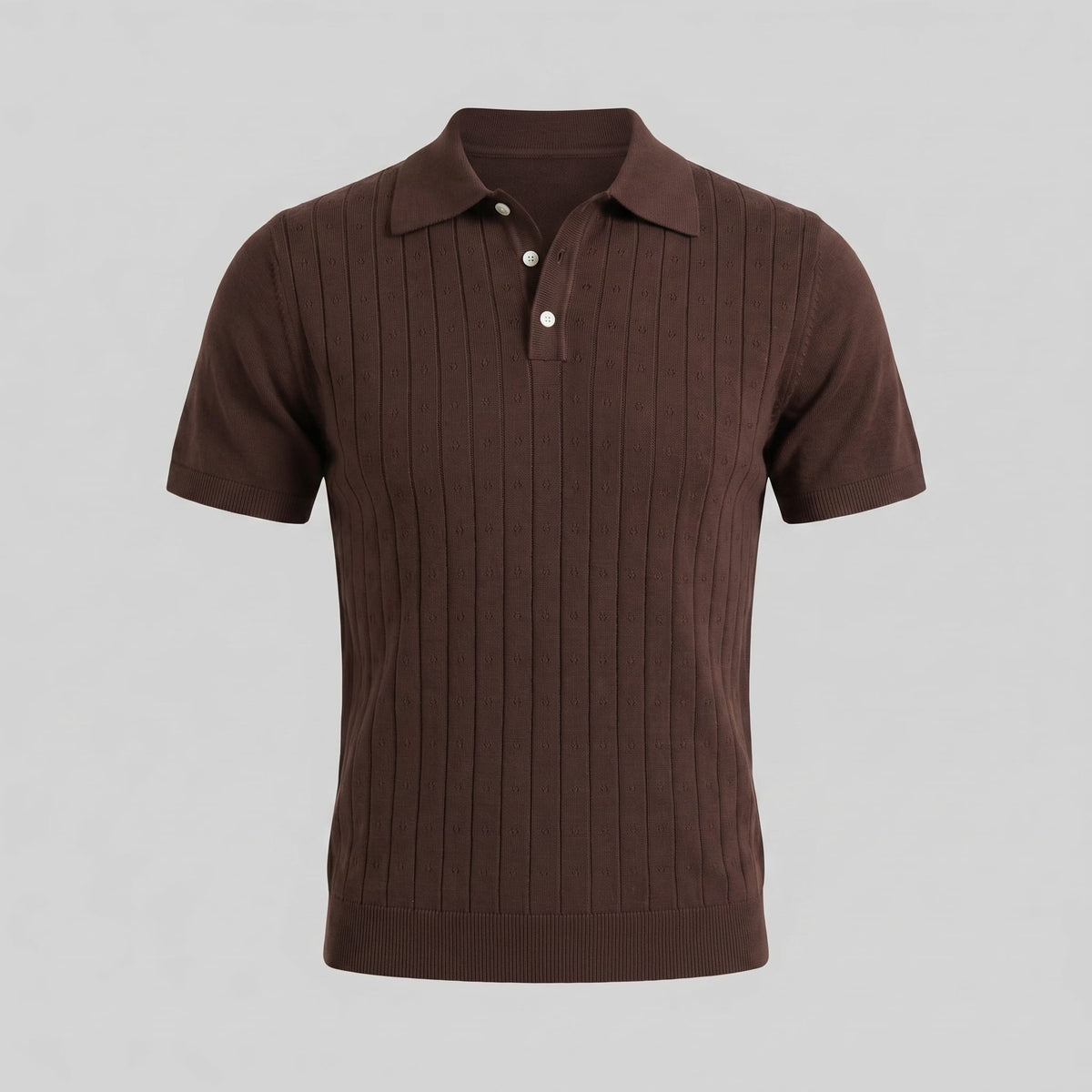 Herren Strickpoloshirt mit Ajourmuster | Gunther_24