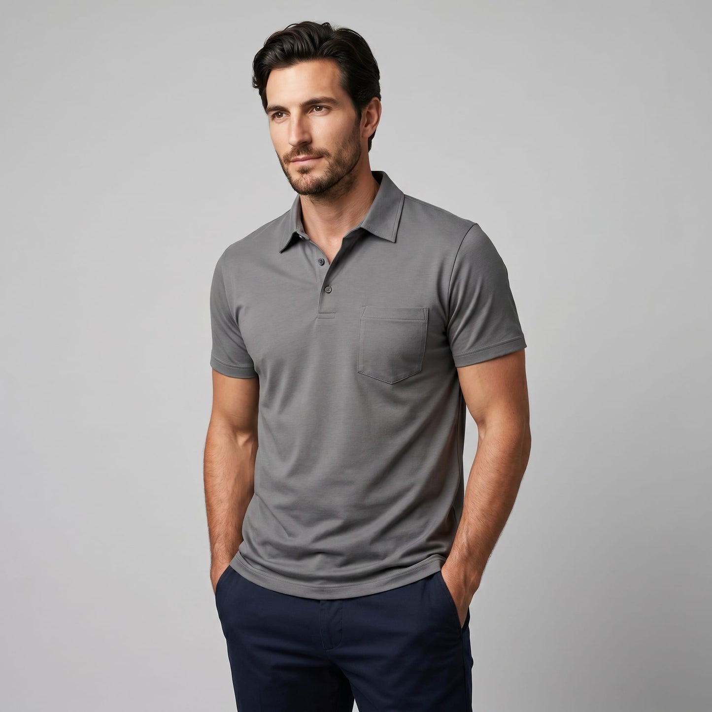 Herren Poloshirt Slim Fit mit Brusttasche | Nils_17
