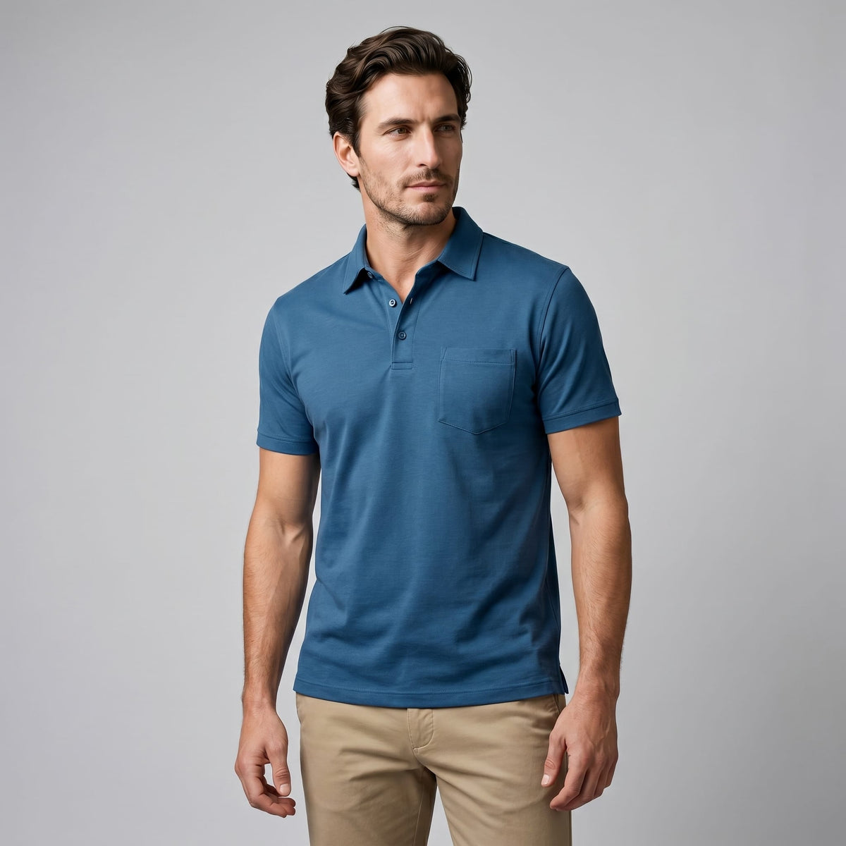 Herren Poloshirt Slim Fit mit Brusttasche | Nils