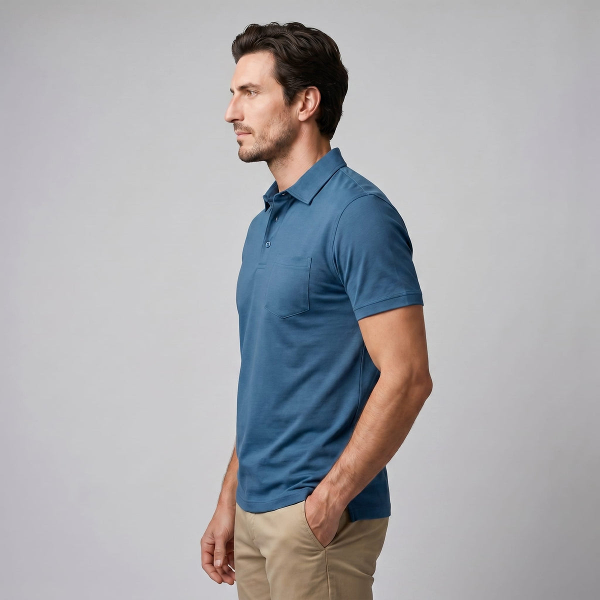 Herren Poloshirt Slim Fit mit Brusttasche | Nils