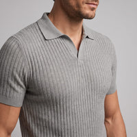 Herren Rippstrickpoloshirt Slim Fit mit V-Ausschnitt | Götz