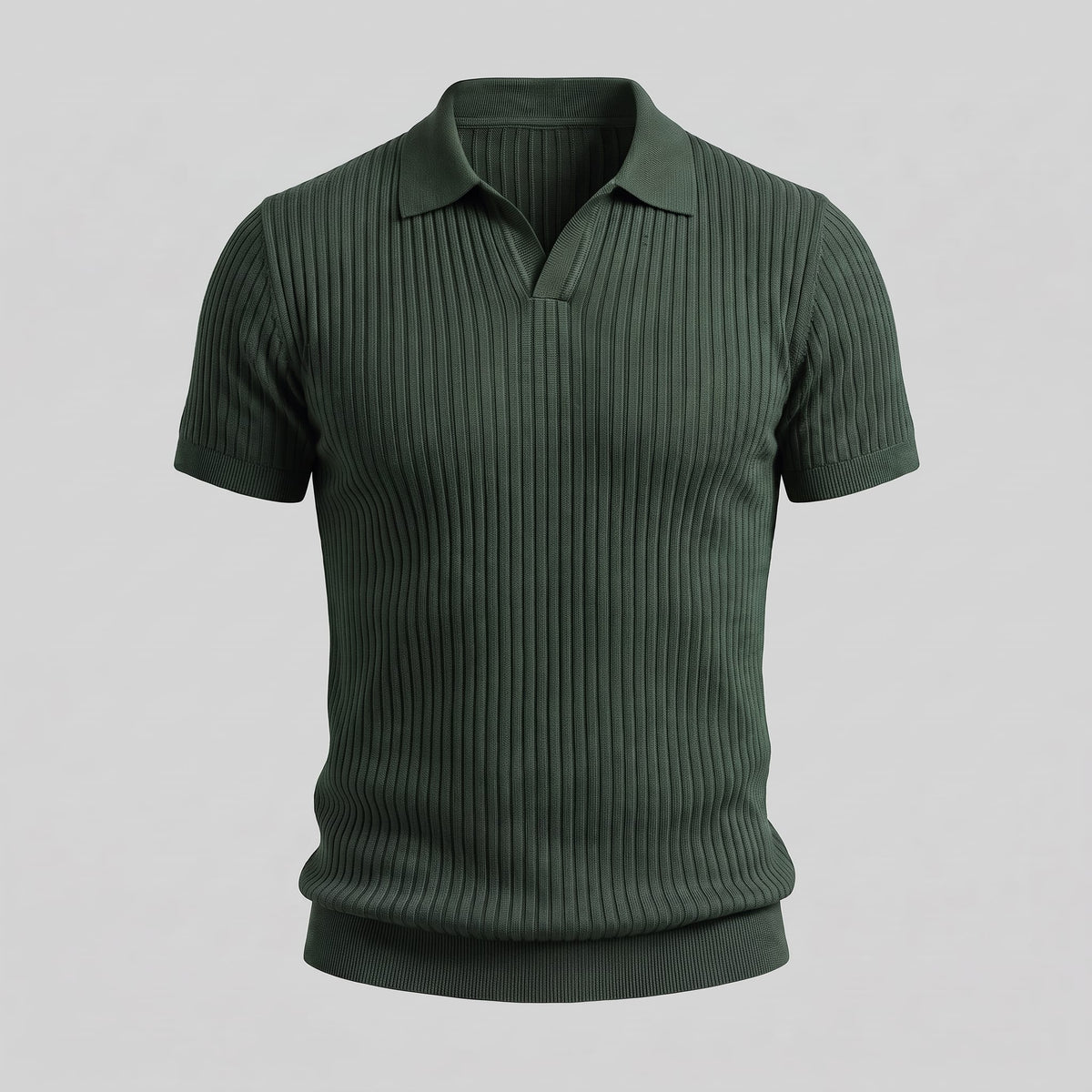 Herren Rippstrickpoloshirt Slim Fit mit V-Ausschnitt | Götz