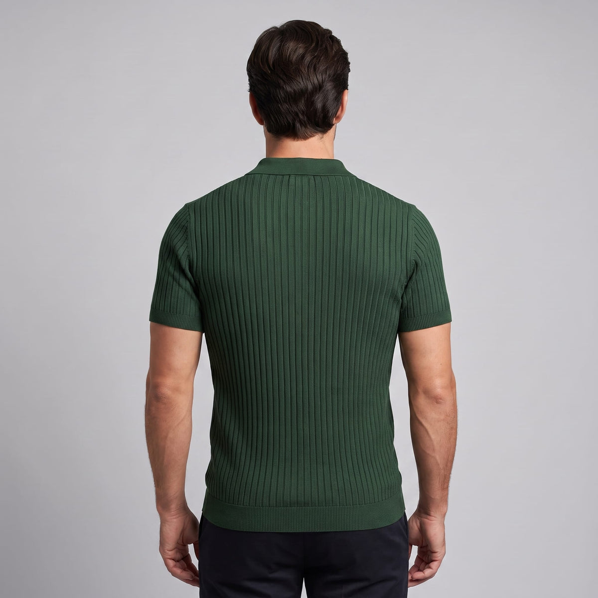 Herren Rippstrickpoloshirt Slim Fit mit V-Ausschnitt | Götz