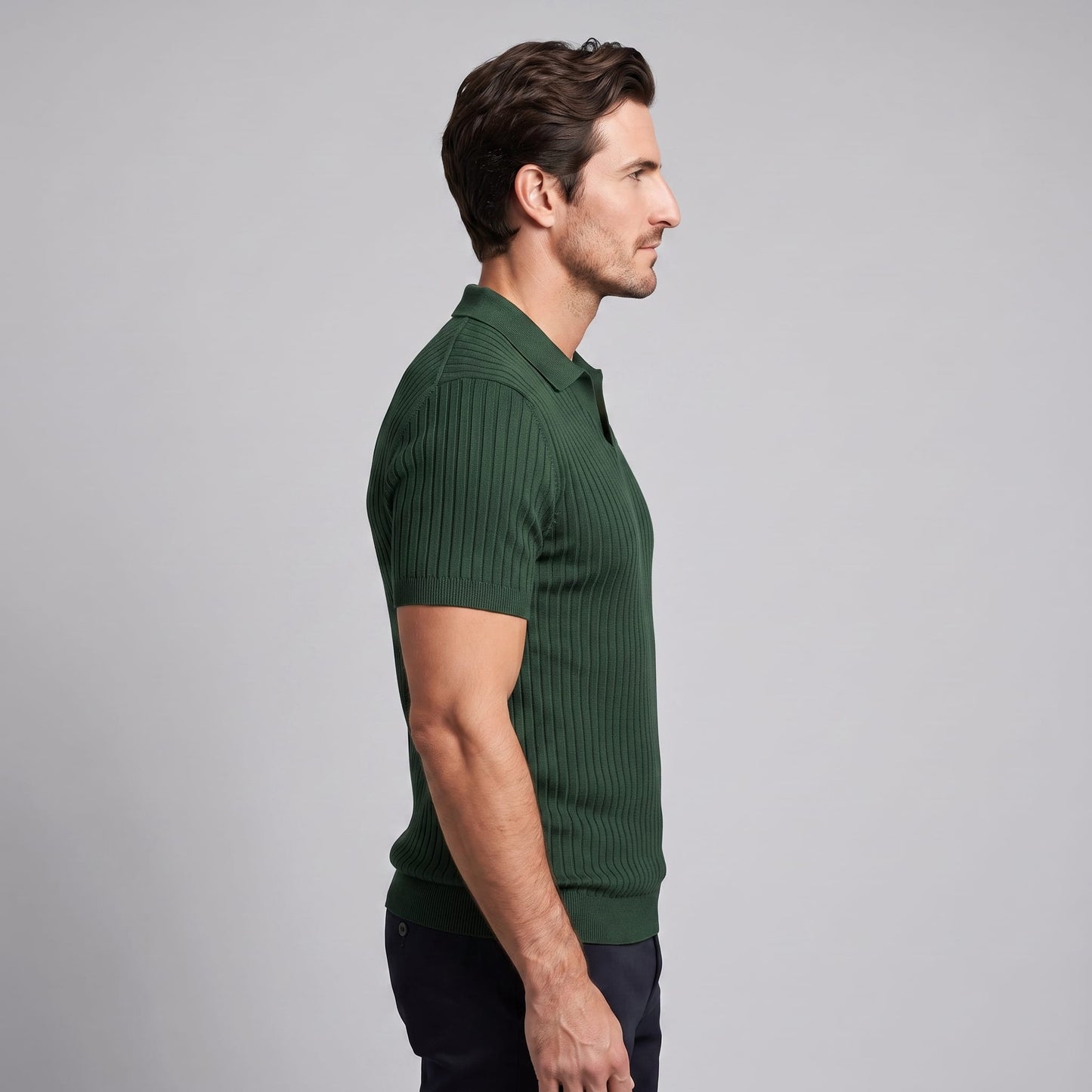Herren Rippstrickpoloshirt Slim Fit mit V-Ausschnitt | Götz_16