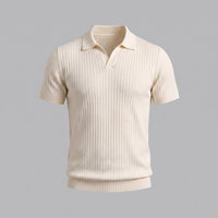 Herren Rippstrickpoloshirt Slim Fit mit V-Ausschnitt | Götz