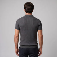 Herren Rippstrickpoloshirt Slim Fit mit V-Ausschnitt | Götz