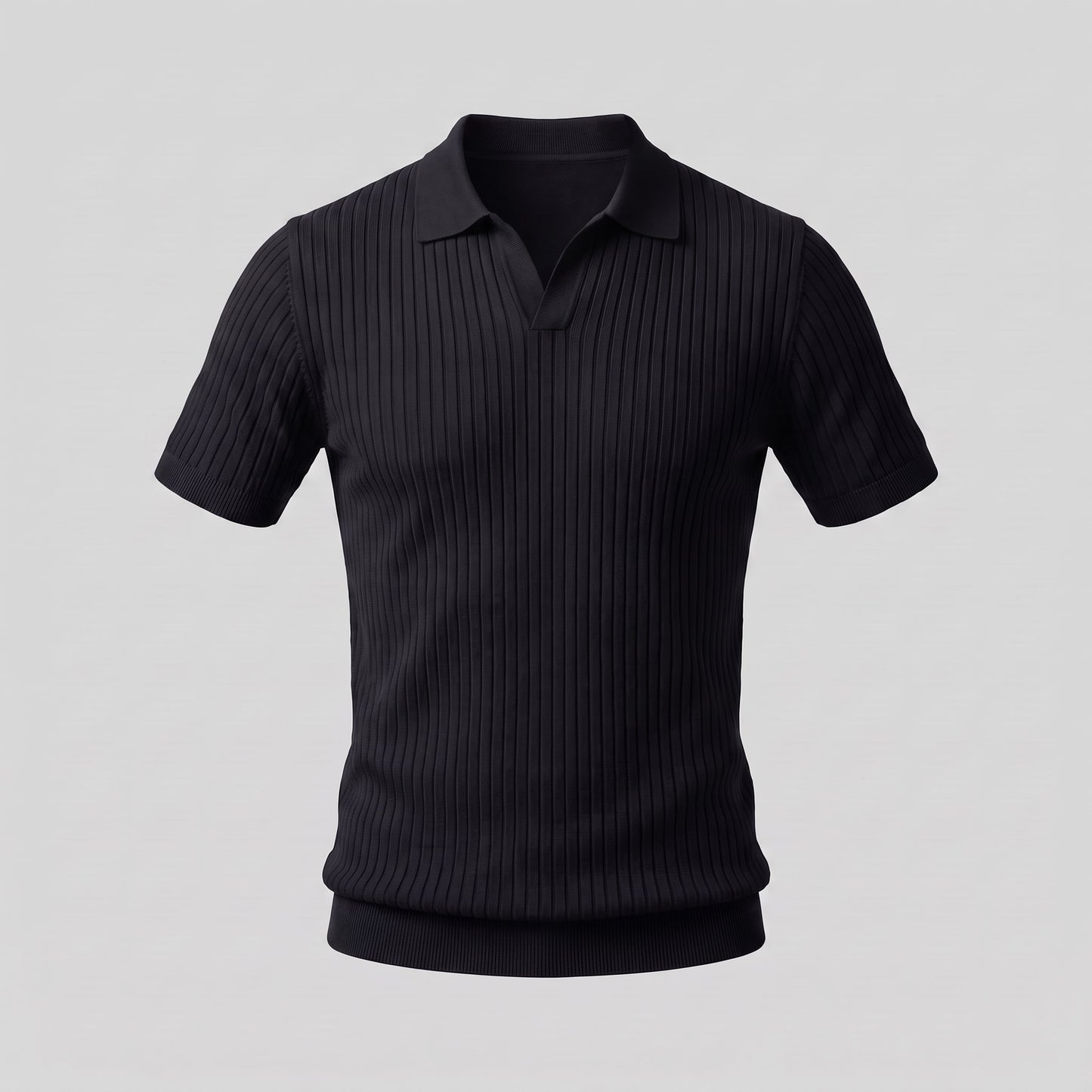 Herren Rippstrickpoloshirt Slim Fit mit V-Ausschnitt | Götz_26