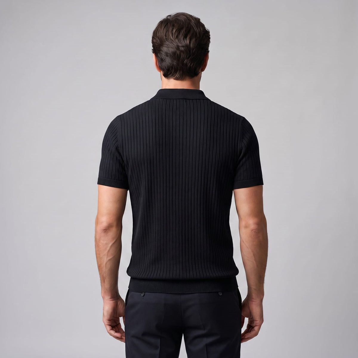 Herren Rippstrickpoloshirt Slim Fit mit V-Ausschnitt | Götz_27