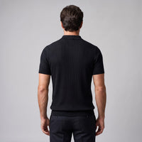 Herren Rippstrickpoloshirt Slim Fit mit V-Ausschnitt | Götz