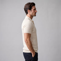 Herren Rippstrickpoloshirt Slim Fit mit V-Ausschnitt | Götz