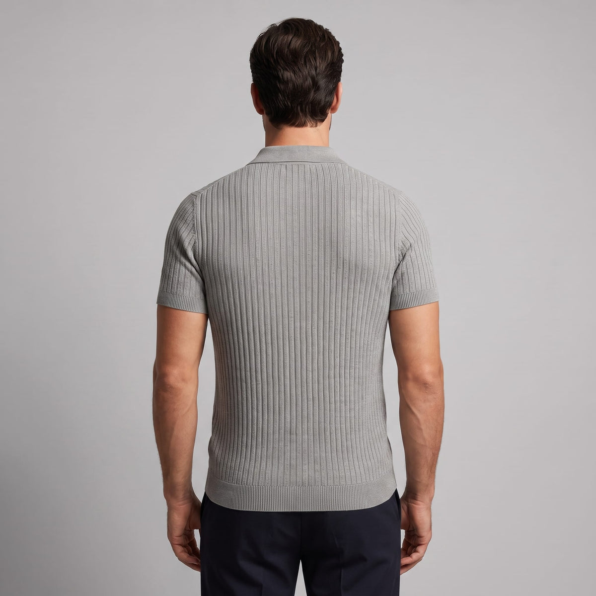Herren Rippstrickpoloshirt Slim Fit mit V-Ausschnitt | Götz_9