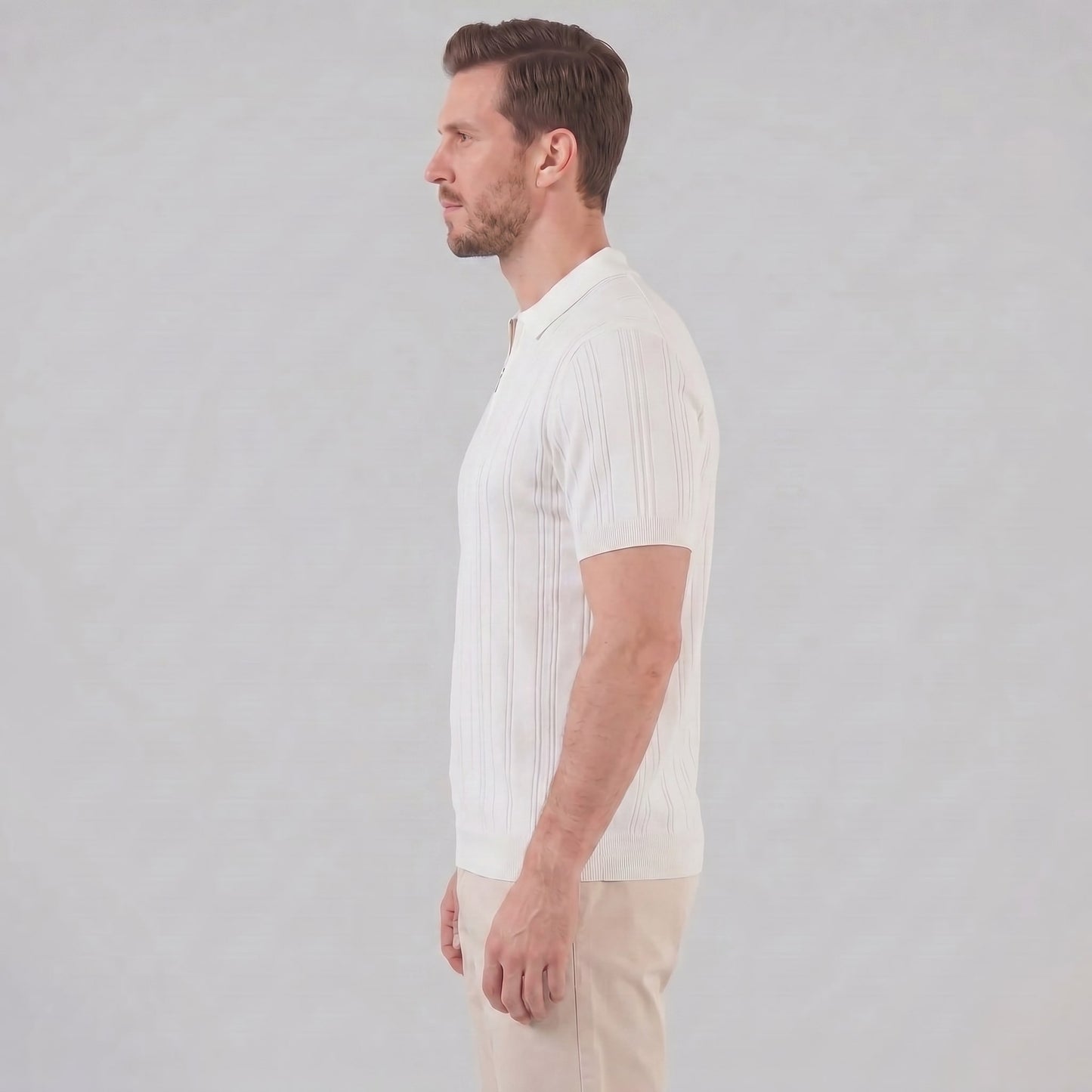 Herren Baumwollpoloshirt mit Reißverschluss Slim Fit | Noah_2