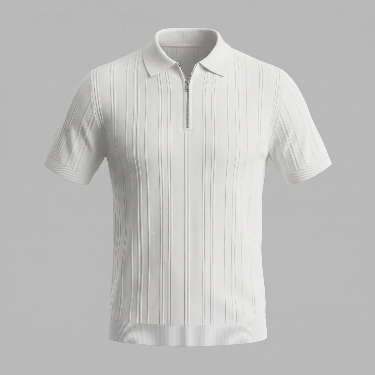 Herren Baumwollpoloshirt mit Reißverschluss Slim Fit | Noah