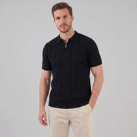 Herren Baumwollpoloshirt mit Reißverschluss Slim Fit | Noah