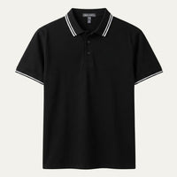 Herren Baumwoll-Poloshirt mit Kontraststreifen | Mattis