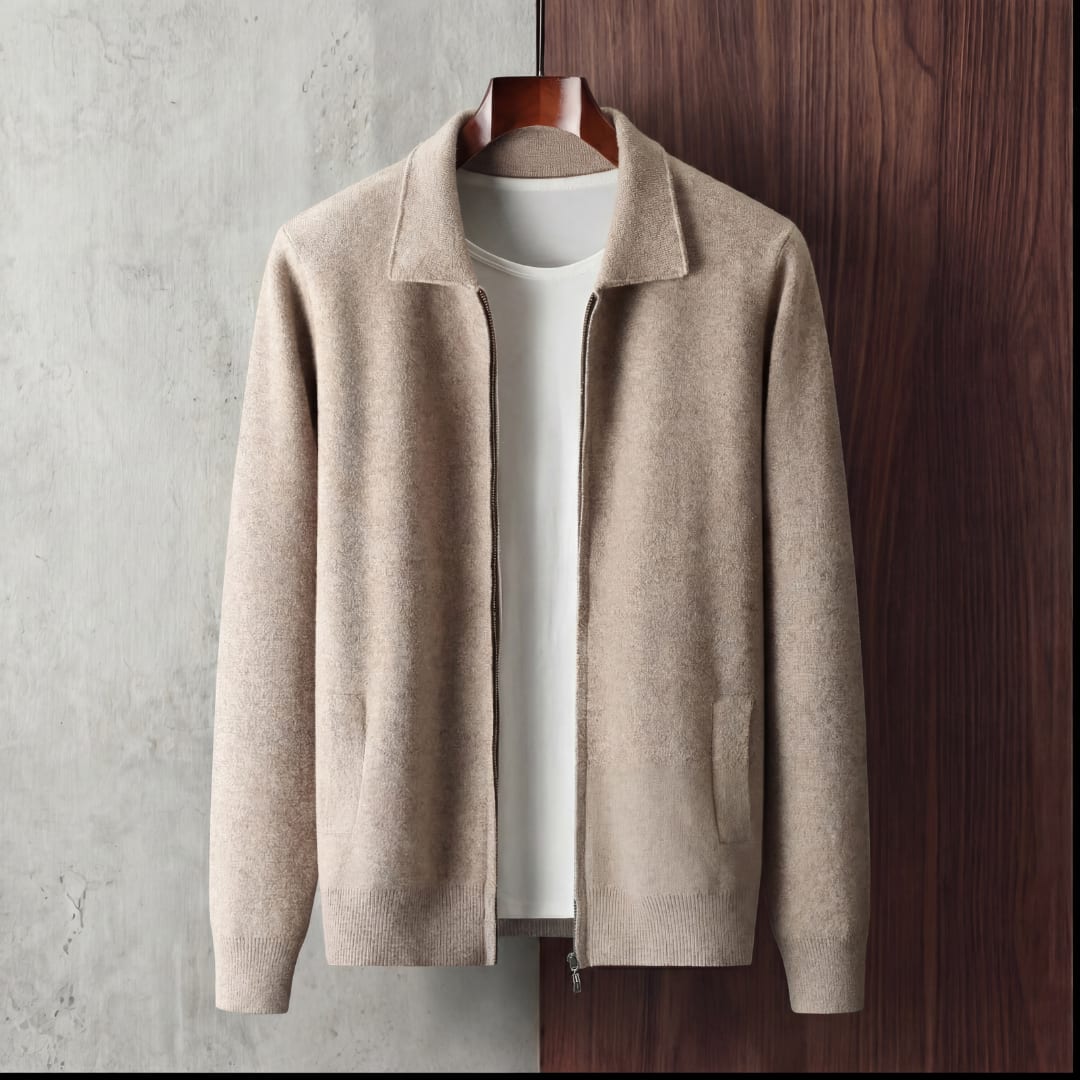 Herren Strickjacke mit Hemdkragen und Reißverschluss | Veit