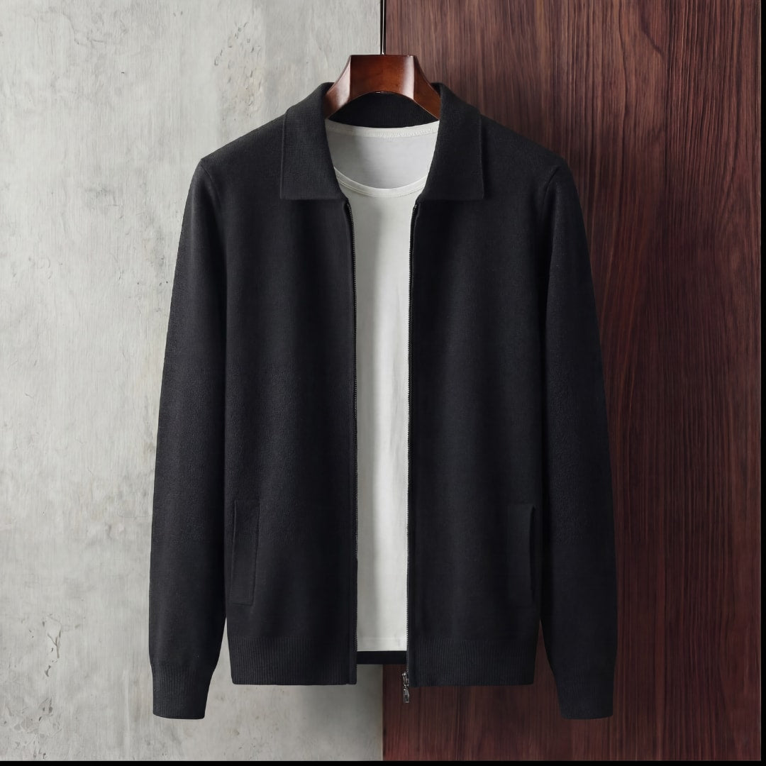 Herren Strickjacke mit Hemdkragen und Reißverschluss | Veit