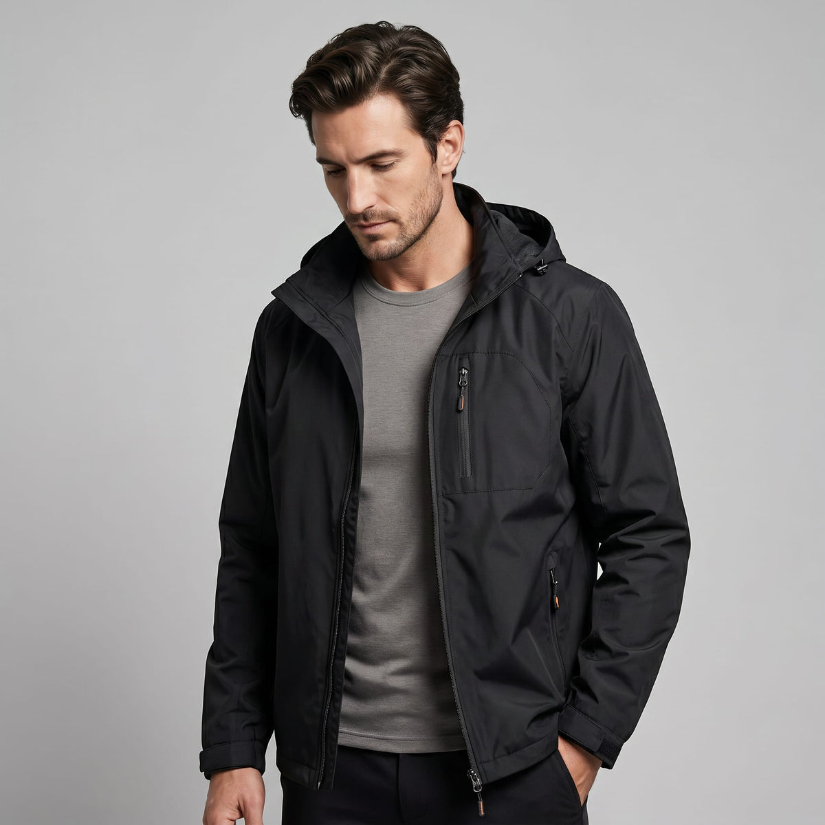 Herren Softshelljacke mit Kapuze | Friedhelm