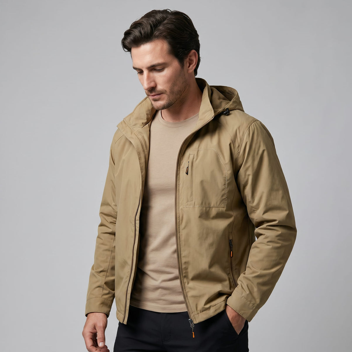 Herren Softshelljacke mit Kapuze | Friedhelm