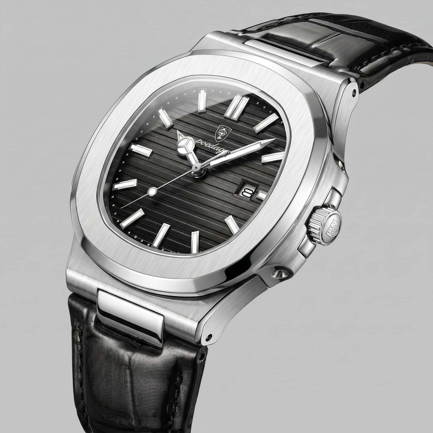 Herren Armbanduhr mit Datumsanzeige und Lederarmband | Remigius_10