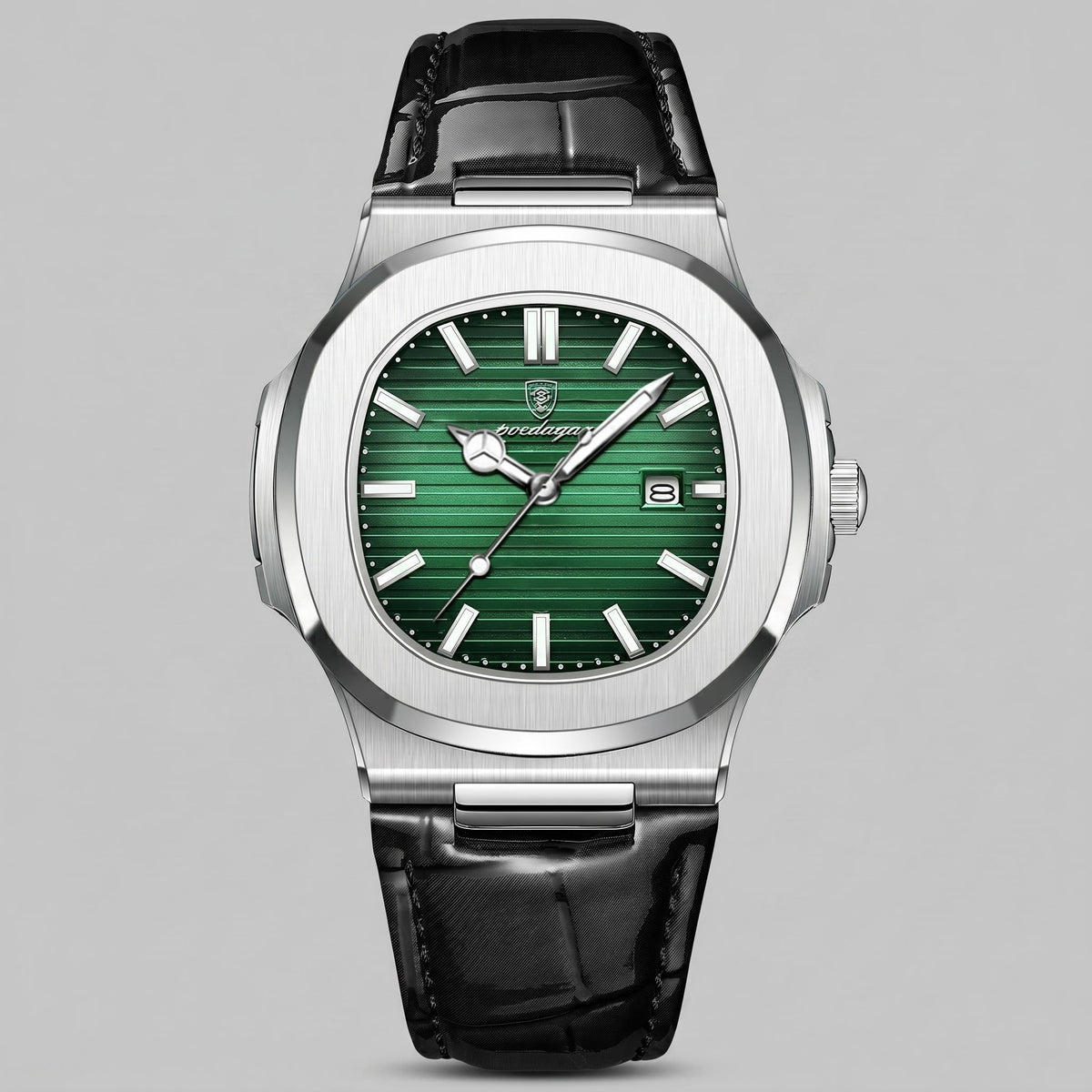 Herren Armbanduhr mit Datumsanzeige und Lederarmband | Remigius_11