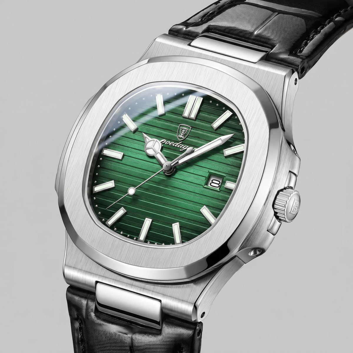 Herren Armbanduhr mit Datumsanzeige und Lederarmband | Remigius_15