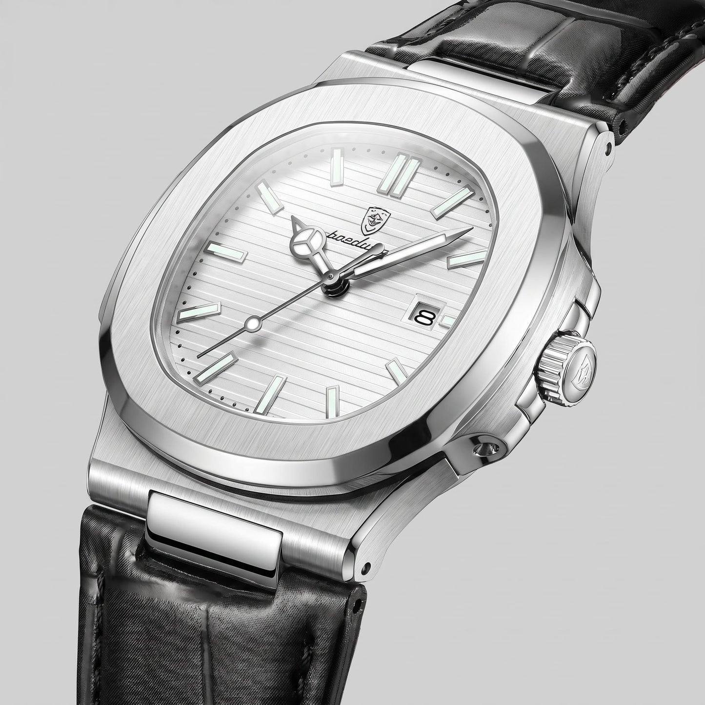 Herren Armbanduhr mit Datumsanzeige und Lederarmband | Remigius_20