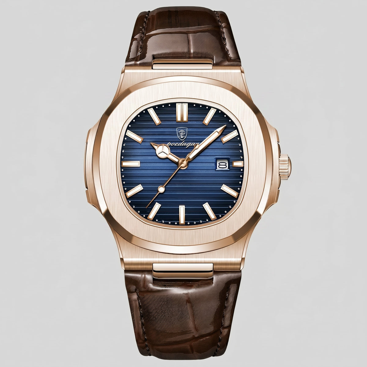 Herren Armbanduhr mit Datumsanzeige und Lederarmband | Remigius_21