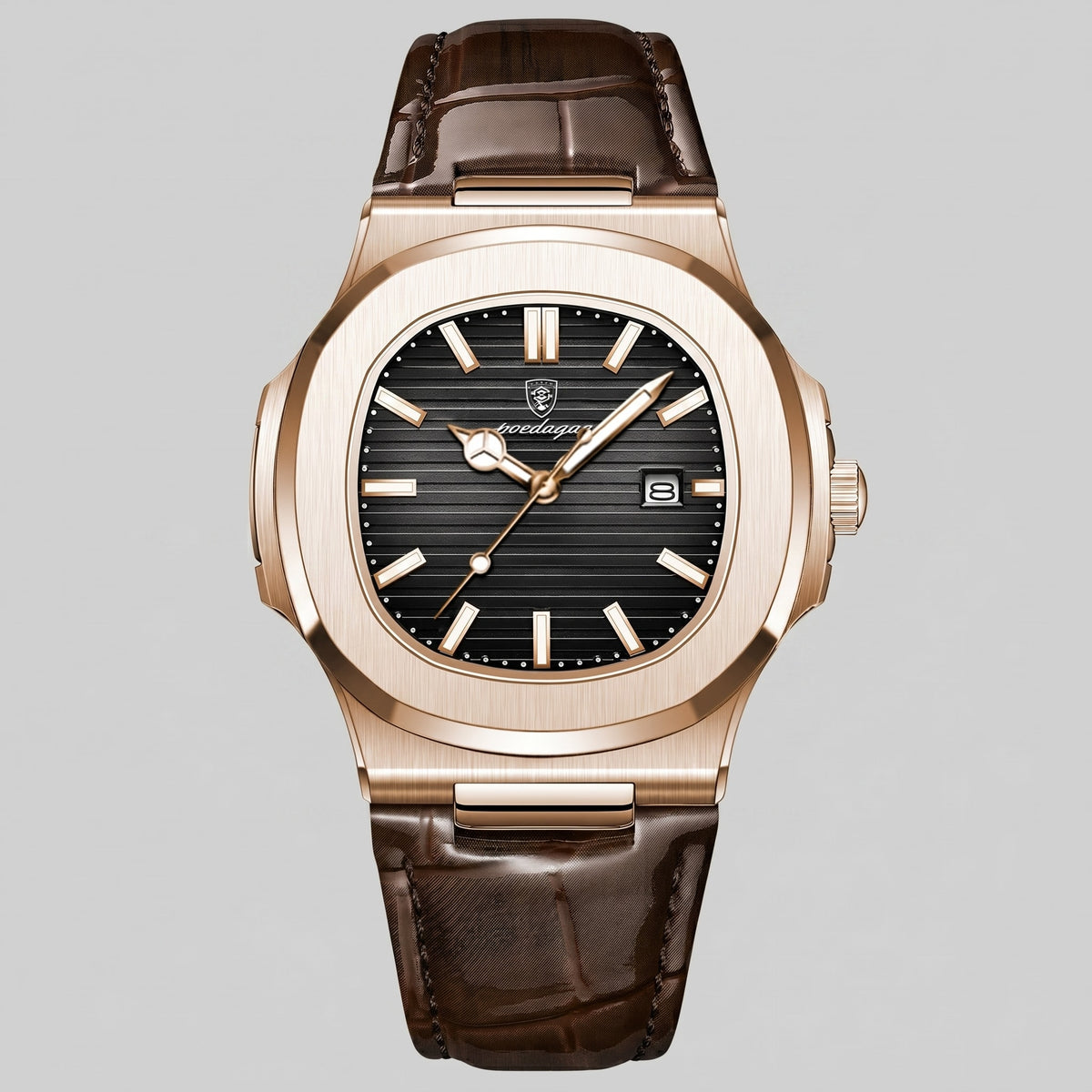 Herren Armbanduhr mit Datumsanzeige und Lederarmband | Remigius