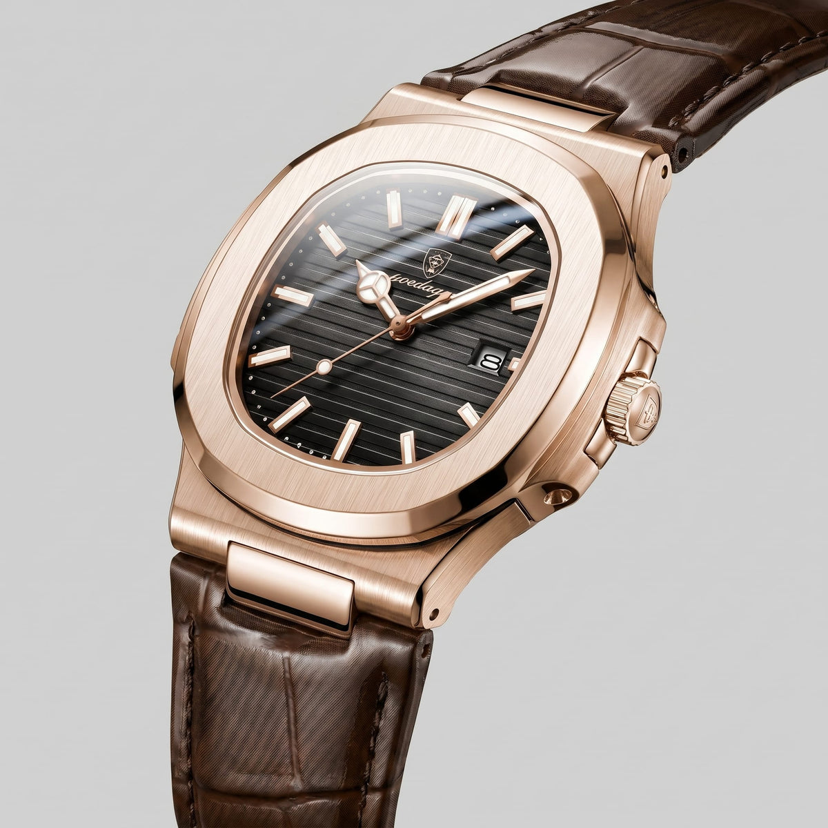 Herren Armbanduhr mit Datumsanzeige und Lederarmband | Remigius_28