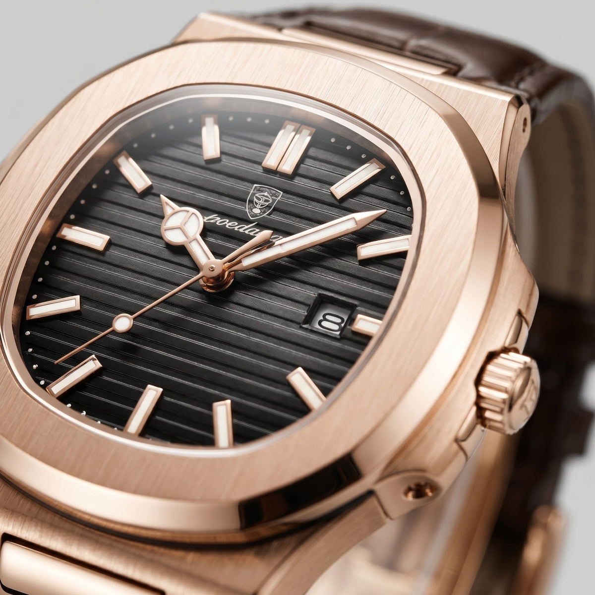 Herren Armbanduhr mit Datumsanzeige und Lederarmband | Remigius
