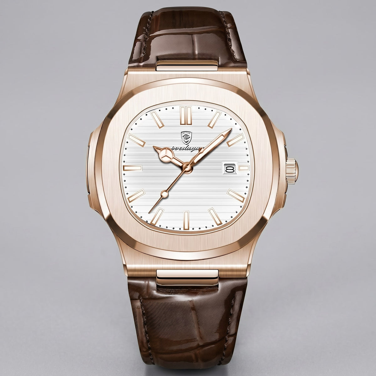 Herren Armbanduhr mit Datumsanzeige und Lederarmband | Remigius_31