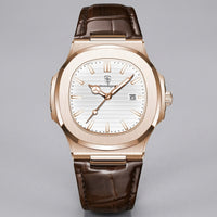 Herren Armbanduhr mit Datumsanzeige und Lederarmband | Remigius