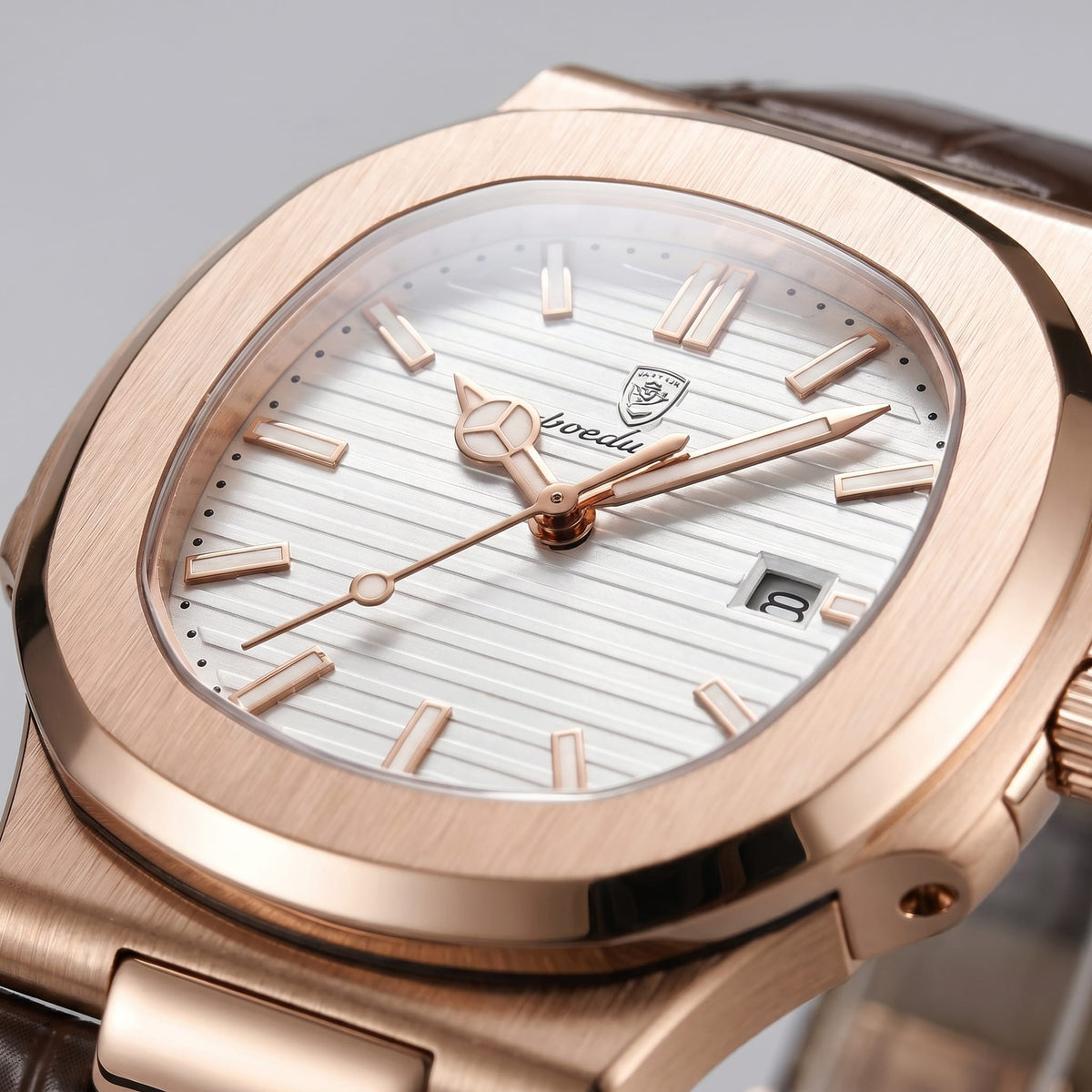 Herren Armbanduhr mit Datumsanzeige und Lederarmband | Remigius_34
