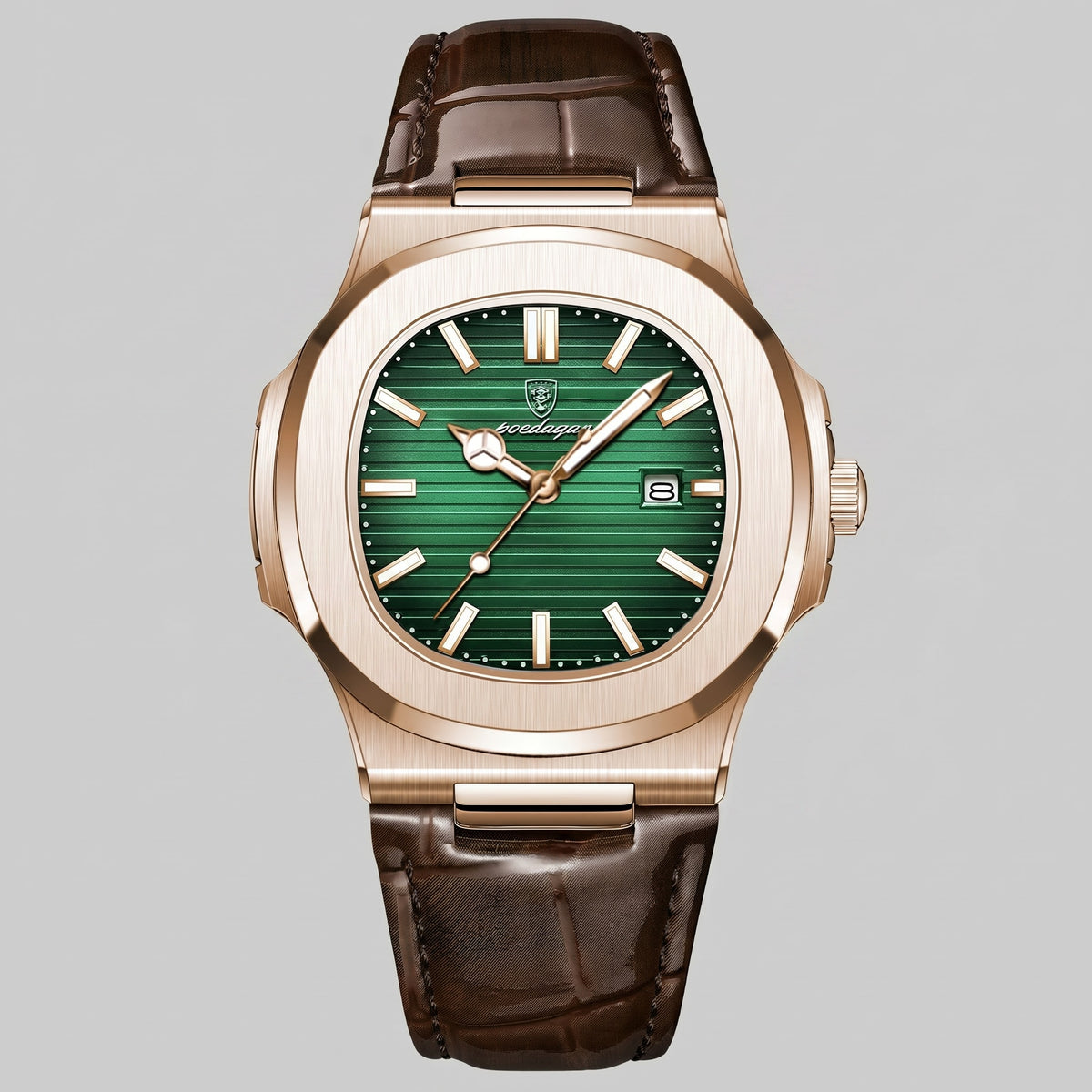 Herren Armbanduhr mit Datumsanzeige und Lederarmband | Remigius
