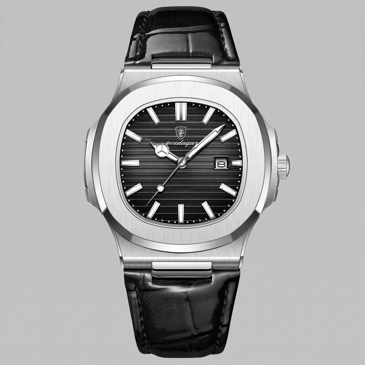 Herren Armbanduhr mit Datumsanzeige und Lederarmband | Remigius_6